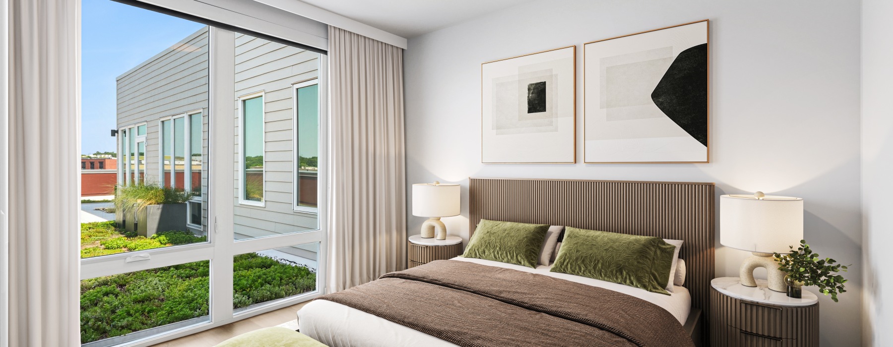 Primary Bedroom with view of private terrace