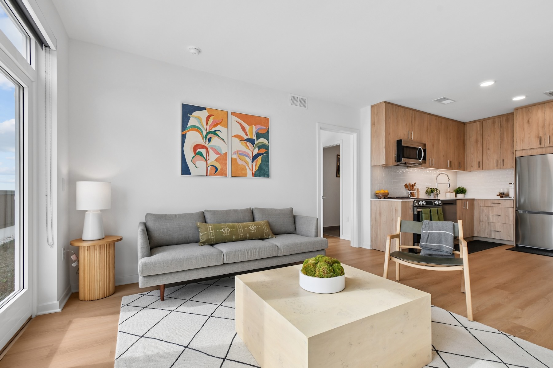a living room flooded with natural light